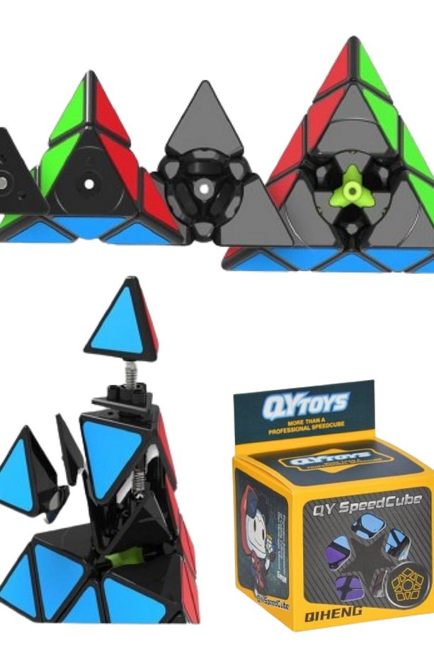 Orijinal Üçgen Zeka Küpü,  QY SpeedCube, Pyraminx Profesyonel QY Ming S2 3x3 Karbon Fiber - 5