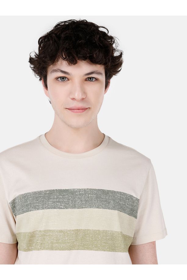 Bej Erkek Tshirt K.kol - 4