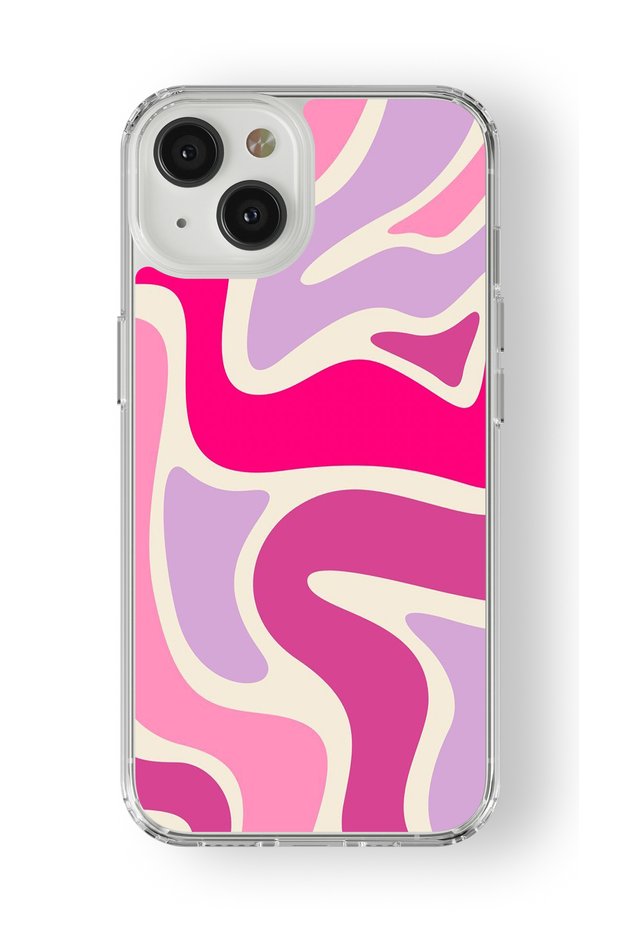 iPhone 15 Plus Compatible Pastel Design Printed Transparent Case