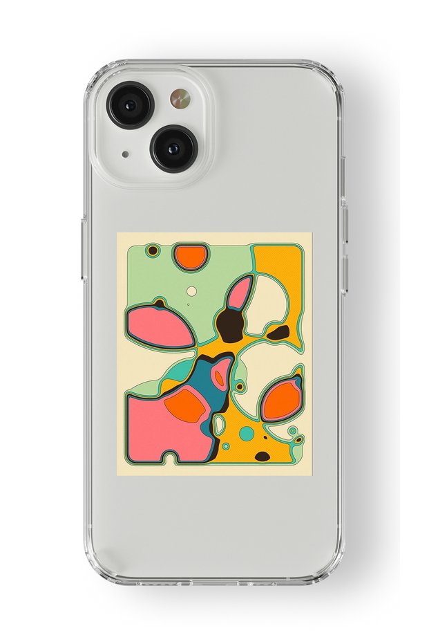 حافظة شفافة مطبوعة بتصميم باترن متوافق مع هاتف iPhone 14 Plus