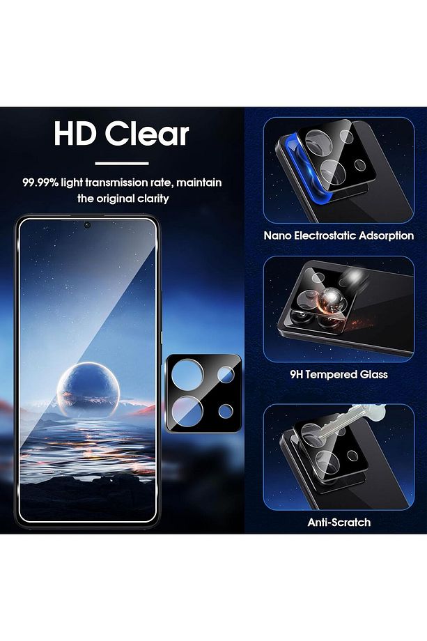 Xiaomi Redmi Note 13 Pro 5g Kamera Lens Koruma Camı Ve 9h Temper Ekran Camı 2'li Set (BİRER ADET) - 2