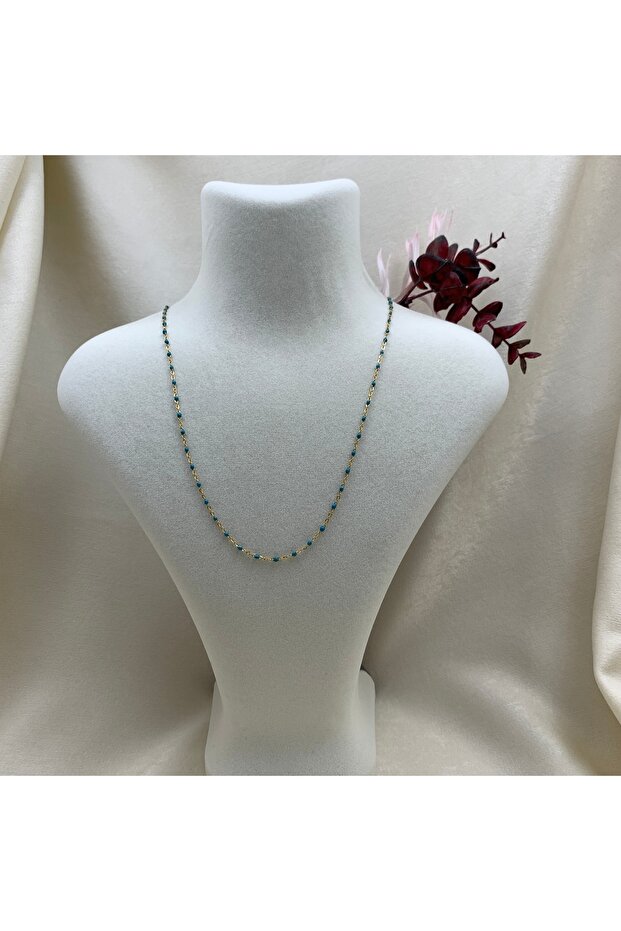 Mavi Boncuklu Kolye - 1