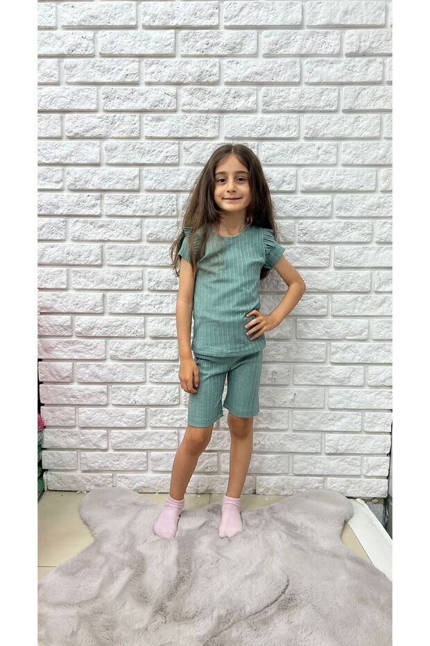 FRILLED LOVELY SUMMER GIRL'S SUIT (1-2 SIZES RECOMMENDS YOUR LARGE)