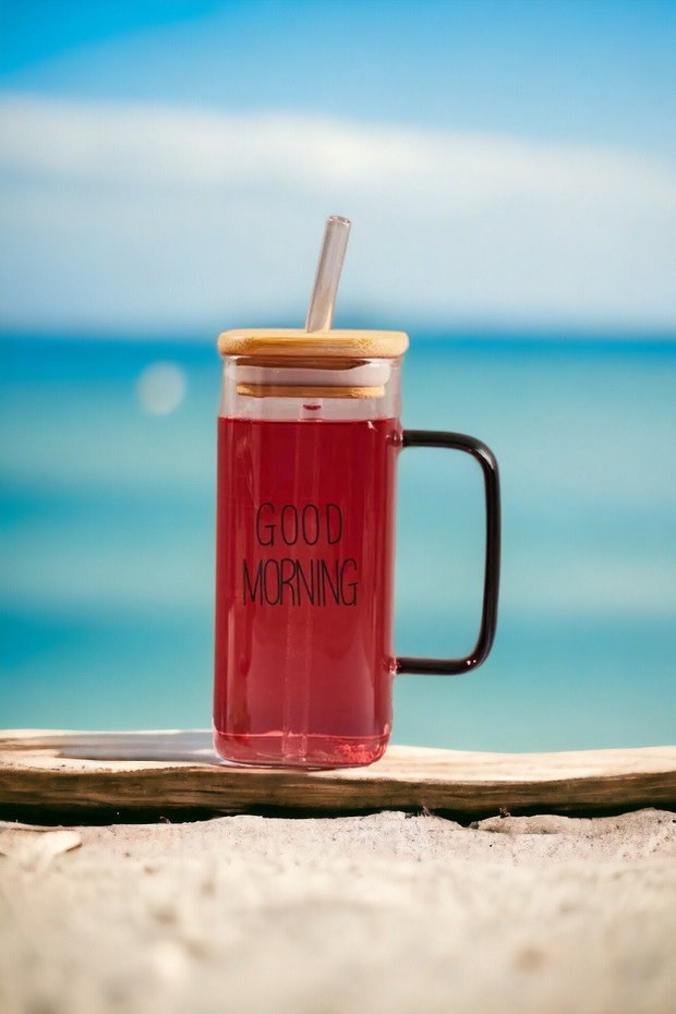 كوب زجاجي Good Morning