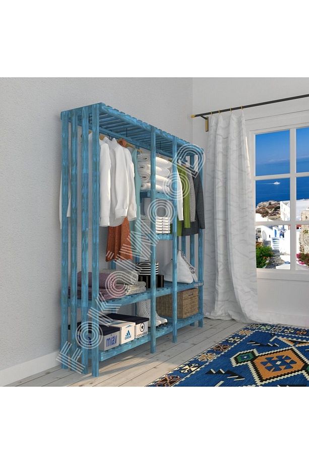 Santoron - açık ahşap gardırop raf sistemi - 4