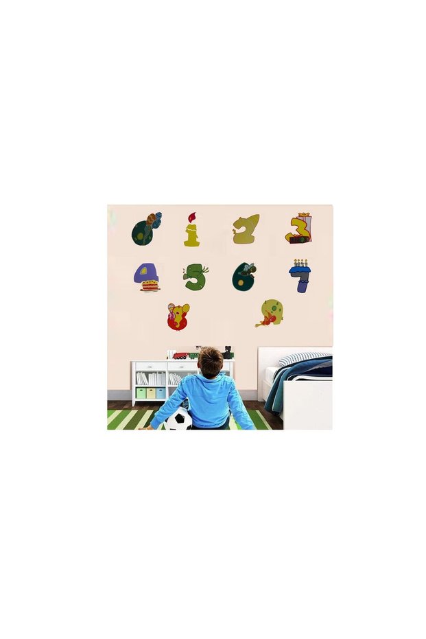 Wall Decoration Sticker Colorful Numeral PVC 33x48 cm XFG062