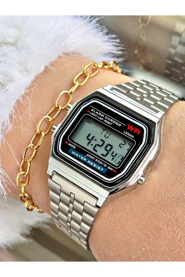 Retro Digital Unisex Wristwatch with Bracelet Gift