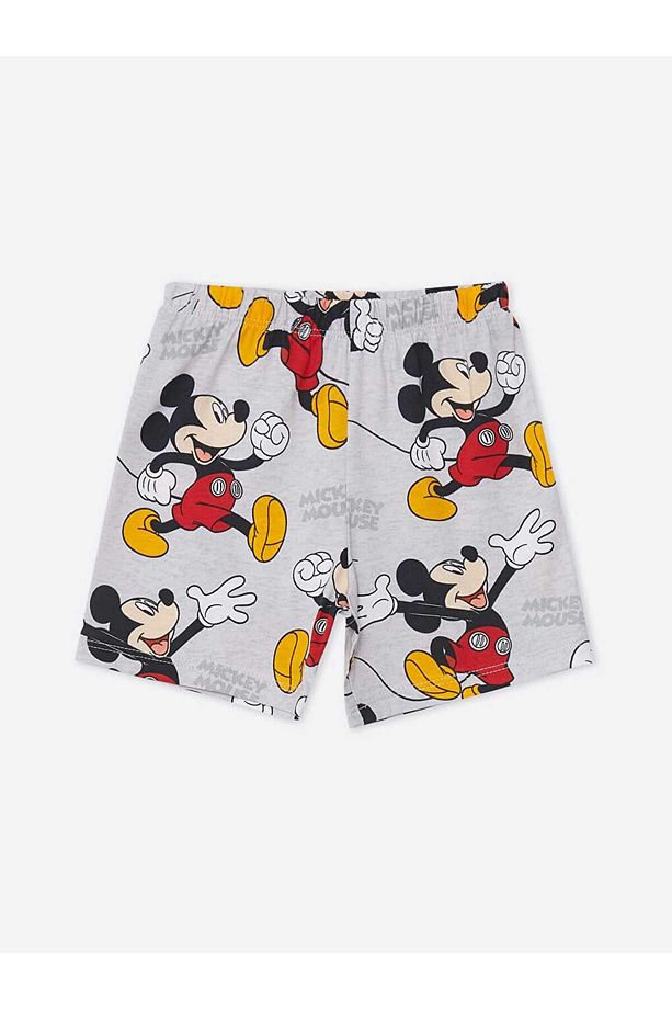 LCW baby Bisiklet Yaka Kısa Kollu Mickey Mouse Baskılı Şortlu Erkek Bebek Pijama Takımı - 2