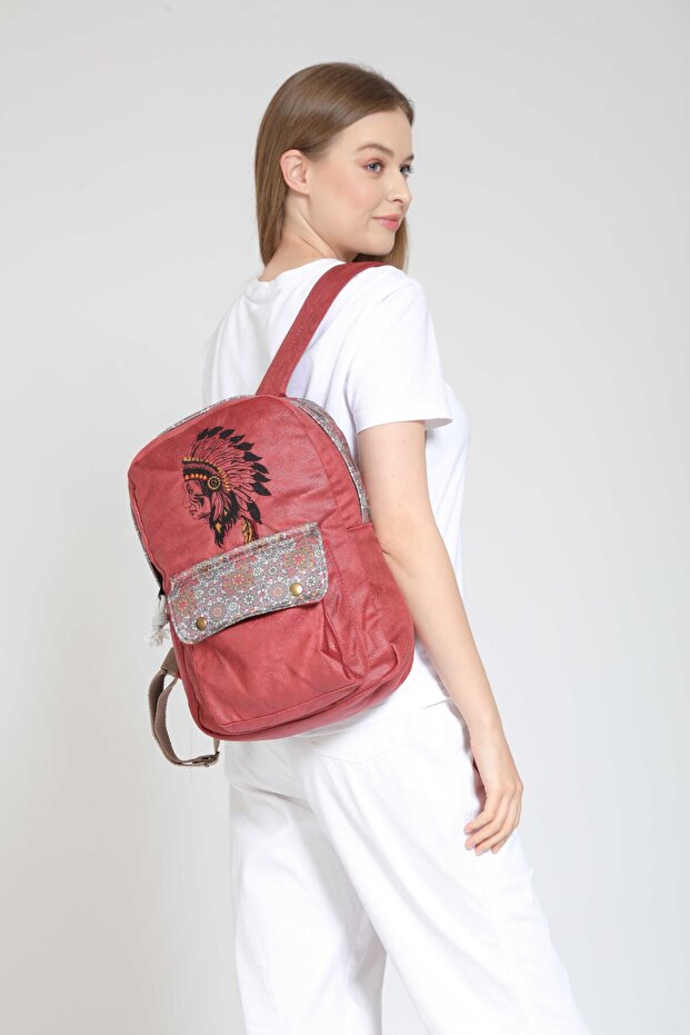Ethnic Embroidered Native American Daily Travel Backpack - Bohemian Design