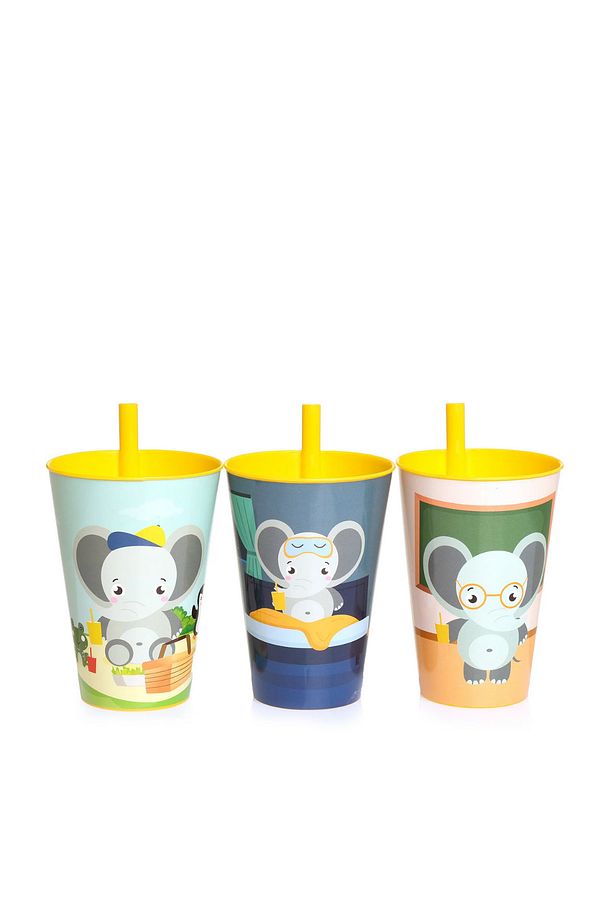 3lü PP Pipetli Bardak 400 ml / Bebek Bardak / Çocuk Bardak - 4