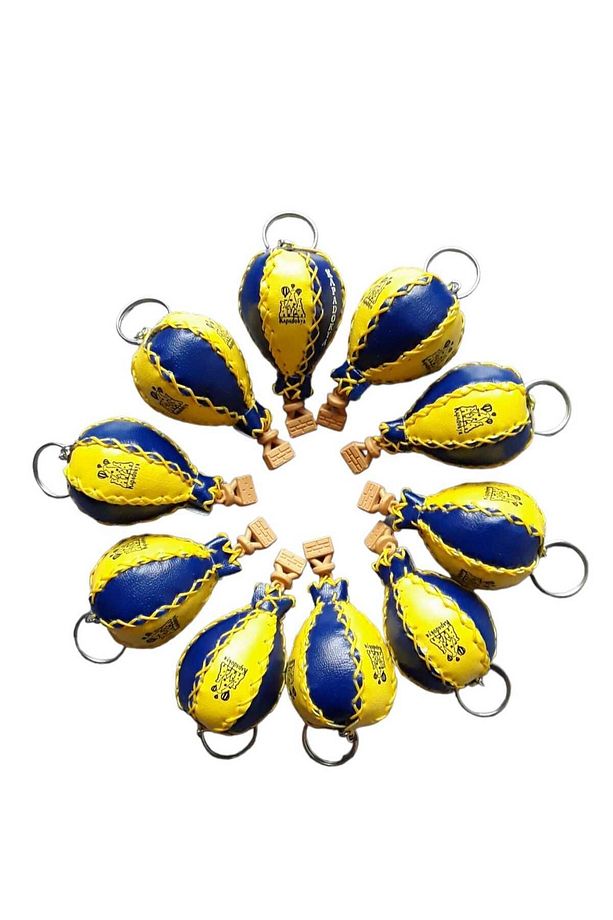 Kapadokya Deri Balon Anahtarlık Sarı-Lacivert  (2) Adet - 3