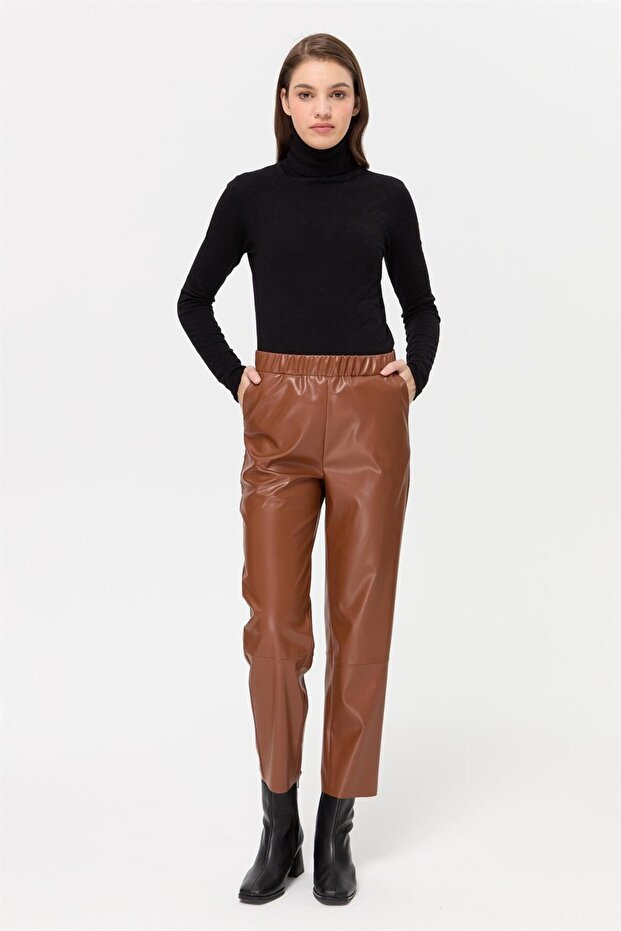 Deri Pantolon Taba - 1