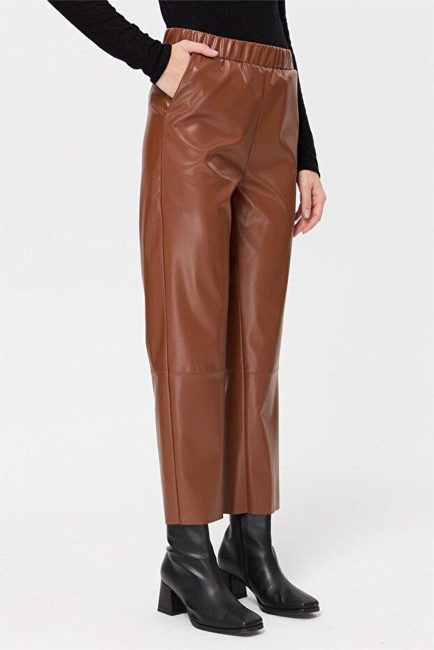 Deri Pantolon Taba - 4