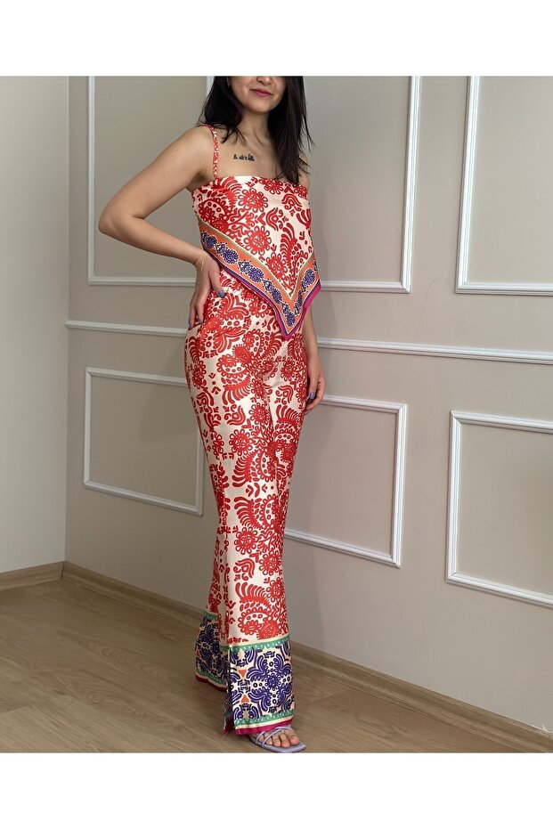 مجموعة منقوشة شال متعددة الألوان - 3