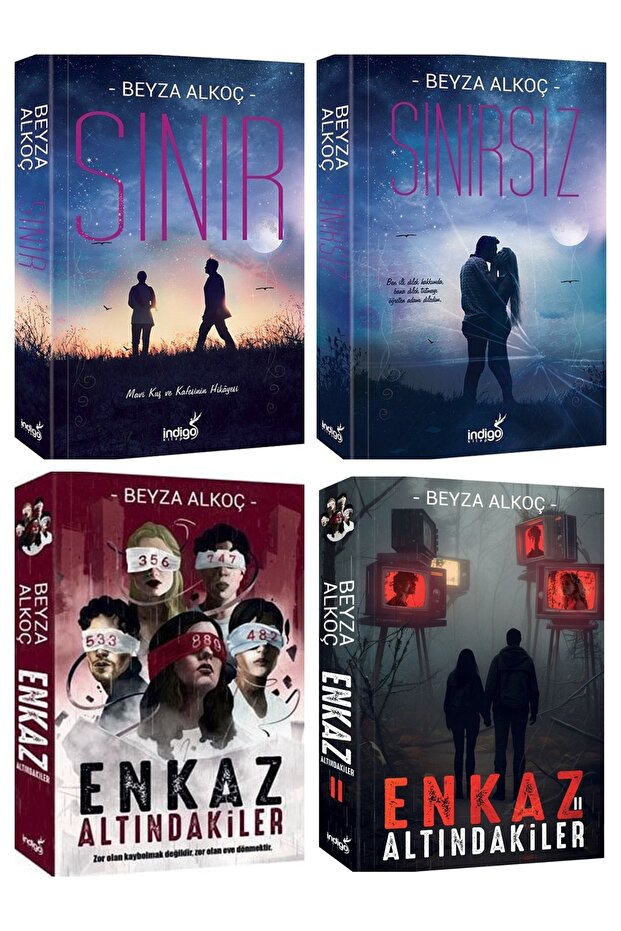 Enkaz Altındakiler 1 -2 - Sınır - Sınırsız Beyza Alkoç 4 Roman Karton Kapak
