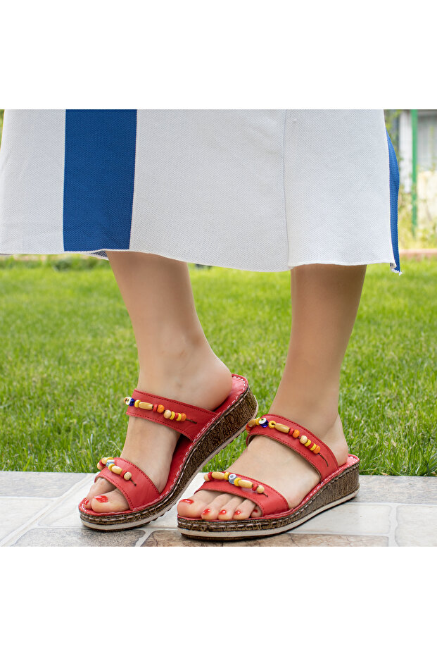 Orthopedic Leather Women's Slippers 11058
