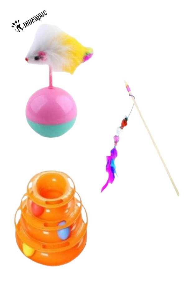 Plastic Cat Toy - 1 Piece Cat Training Kit, Hacıyatmaz 1 Piece Cat Fishing Rod - S:2