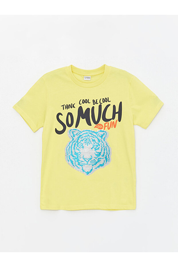 LCW Crew Neck Printed Short Sleeve Boys' T-Shirt