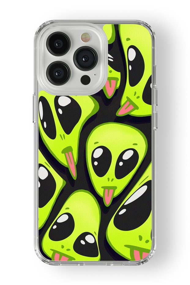 حافظة شفافة مطبوعة بتصميم فضائي متوافقة مع هاتف iPhone 13 Pro Max