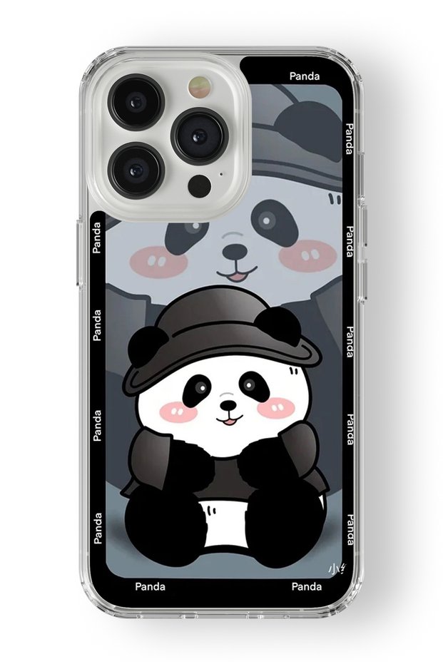 حافظة شفافة مطبوعة بتصميم باندا متوافقة مع هاتف iPhone 13 Pro Max