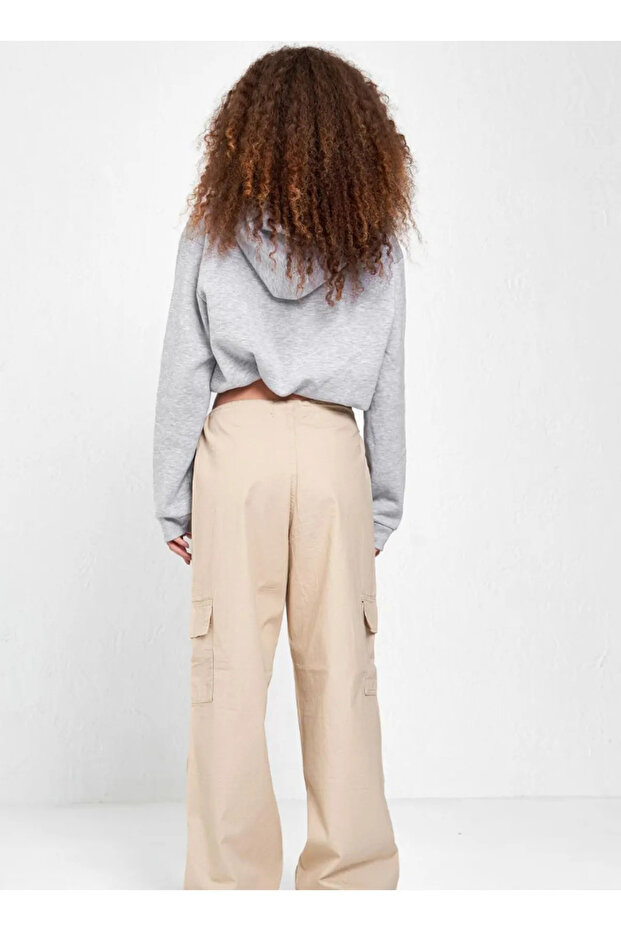 CREAM COLOR CARGO POCKET TACTICAL PANTS - 4