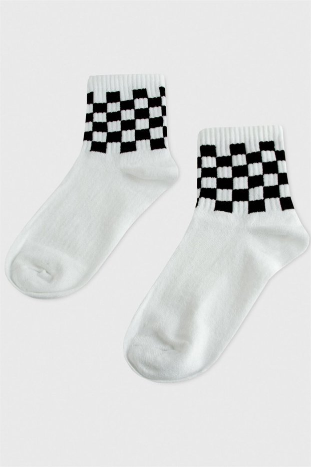 8*28 Square Patterned College Socks