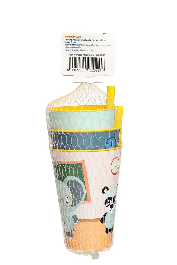 3lü PP Pipetli Bardak 400 ml / Bebek Bardak / Çocuk Bardak - 3