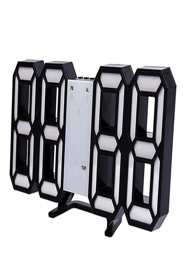 3d Led Dijital Alarm Ve Termometre Takvim Masa Duvar Saati - 1