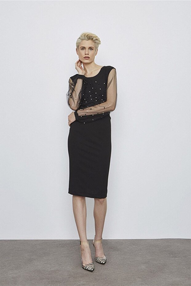 Inci Detaylı Elbise - 5