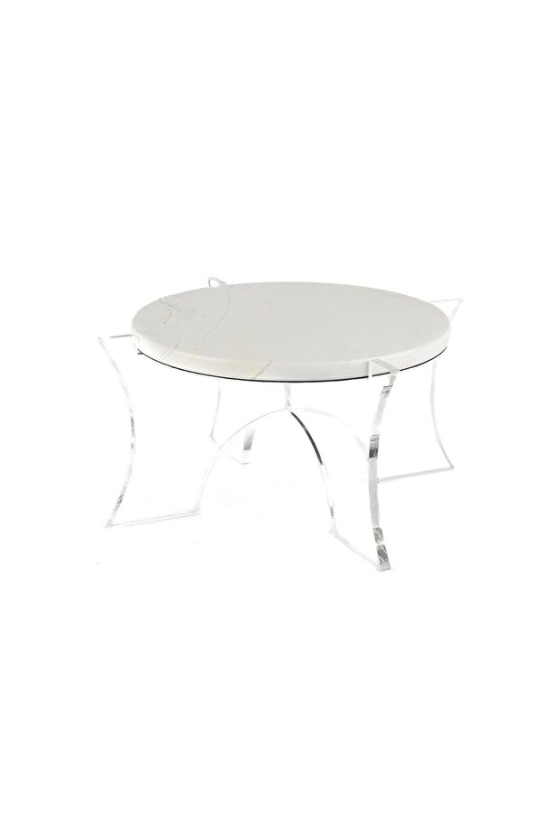 White Marble Presentation Holder with Acrylic Legs 31x31x15cm