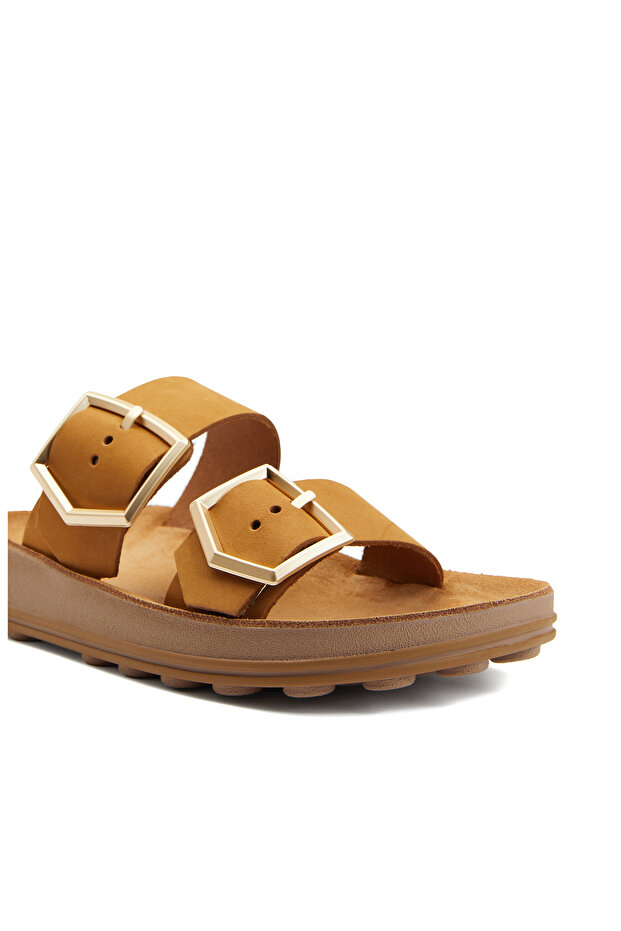 Taba Kadın Deri Terlik - 6