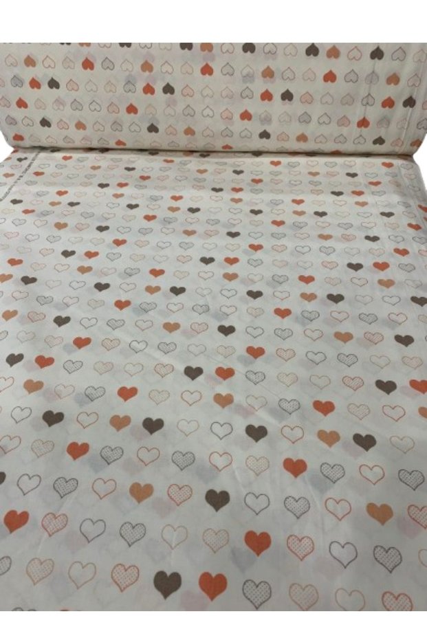 100% Cotton Bed Sheet Duvet Cover Akfil Fabric Heart Pattern Width:240 Cm