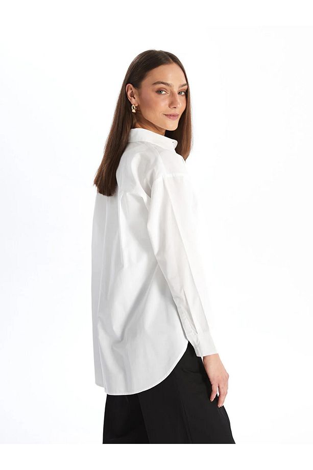 LCW Modest Düz Oversize Kadın Gömlek Tunik - 2