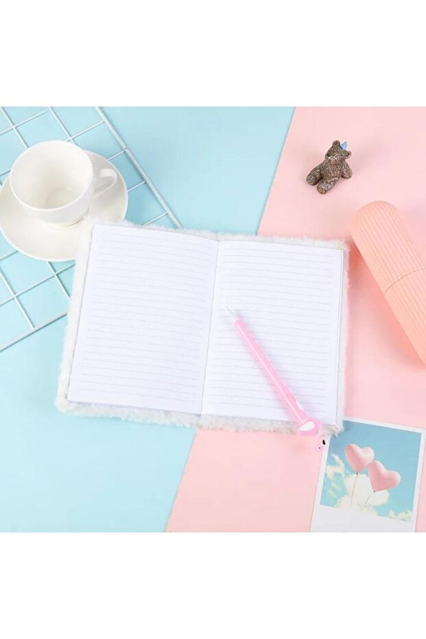 Plush Lined Cute Panda Design Notebook - 2