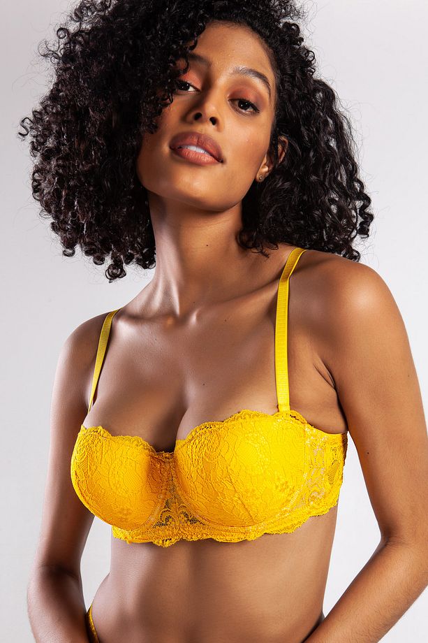 Gcolors Sarı Push Up Straplez Sütyen - 2