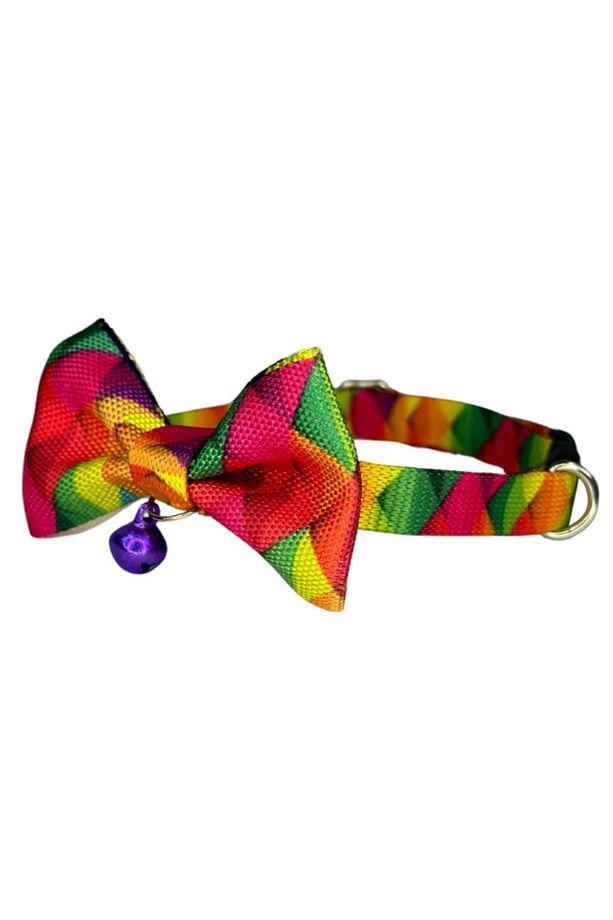 Papyonlu Kedi Boyun Tasmas 3 Lü Set Papyonlu Zilli 17-30 Cm Ayarlanabilir Kedi Papyon Fiyonk - 2