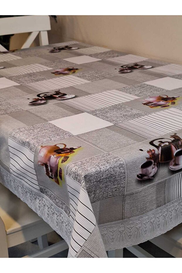 120x150 Patterned Wipeable Non-slip BasePvcOilcloth - Ready Table Cloth