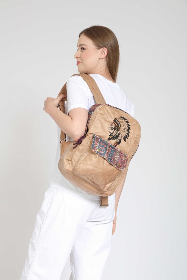Ethnic Embroidered Native American Daily Travel Backpack - Bohemian Design