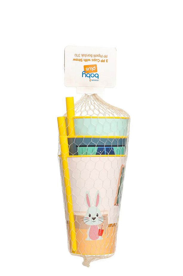 3lü PP Pipetli Bardak 400 ml / Bebek Bardak / Çocuk Bardak - 2