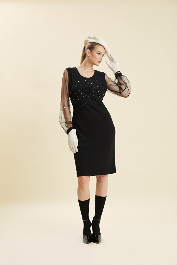 Inci Detaylı Elbise - 1