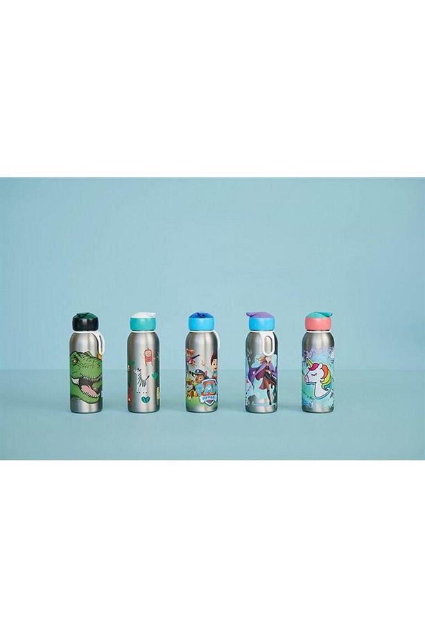 İnsulated Bottle Flip Up Campus Açılır Kapanır Termos Su Şişesi 350 ml - Dino - 7