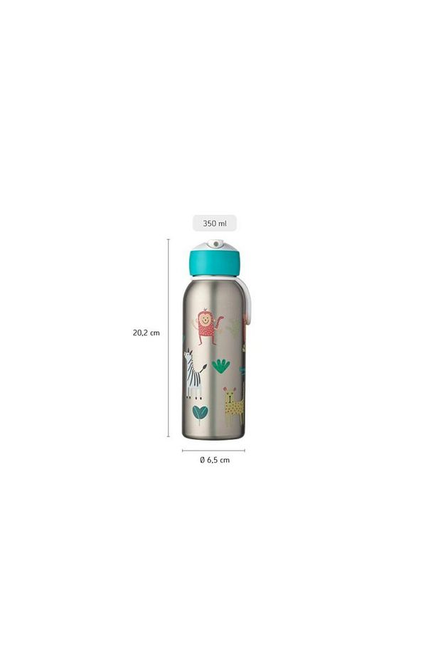 İnsulated Bottle Flip Up Campus Açılır Kapanır Termos Su Şişesi 350 ml - Dino - 5
