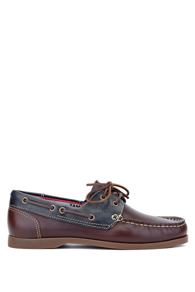 Men's Genuine Leather Claret Red/Navy Blue Casual Shoes
