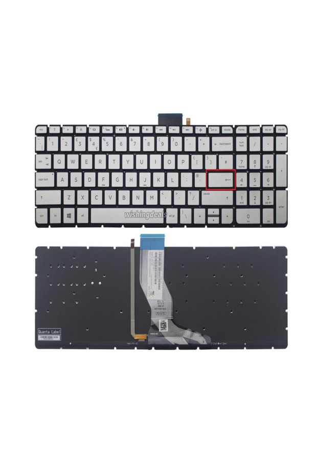 Hp 15-AU004NT, 15-AU005NT Klavyesi (Silver Gri TR) ışıklı - 1