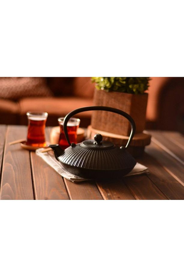 Taşev T0587 Mate Döküm Demlik 1150 Ml Siyah Çaydanlık - 3