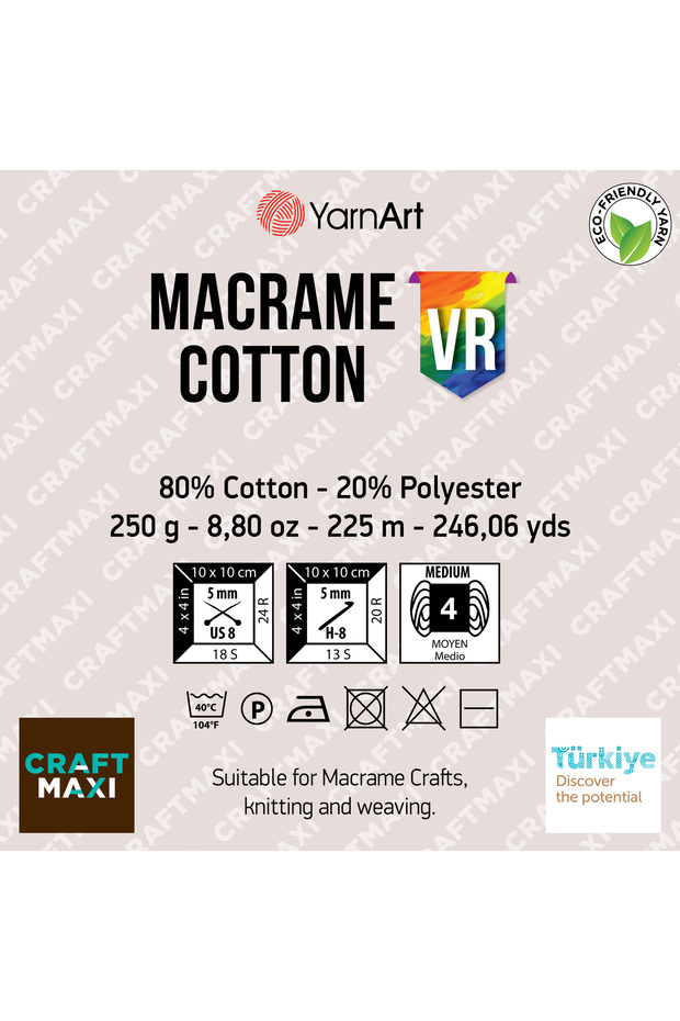 Macrame Cotton Vr - Macrame Hand Knitting Thread Ebruli-915 - 2