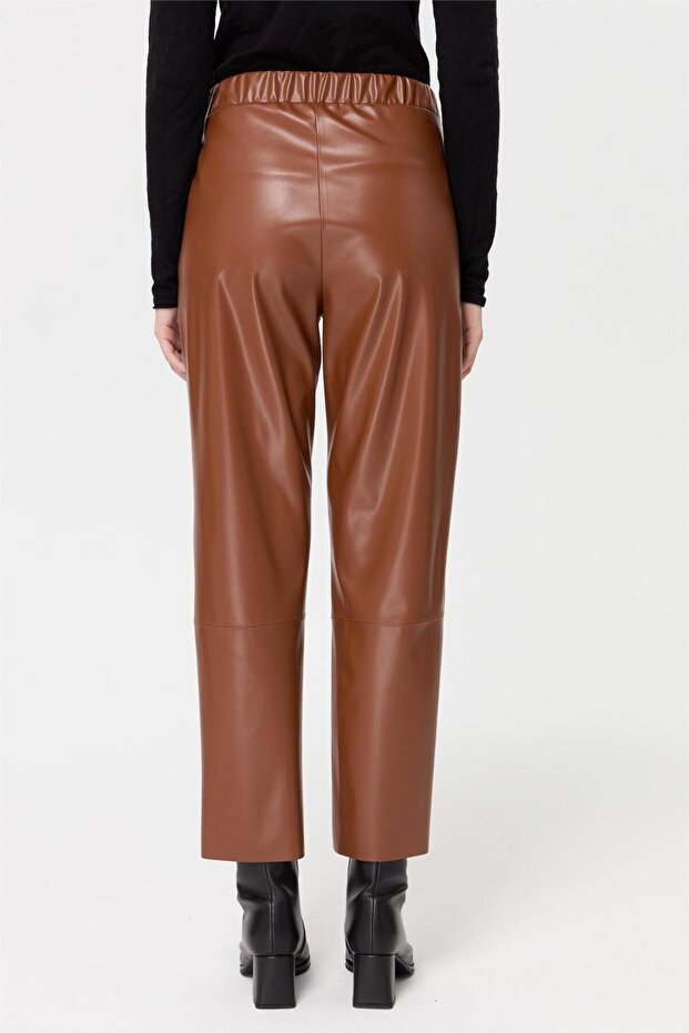 Deri Pantolon Taba - 5