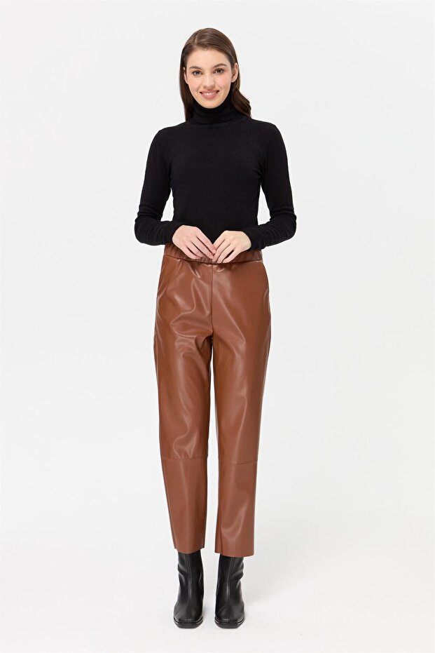 Deri Pantolon Taba - 2