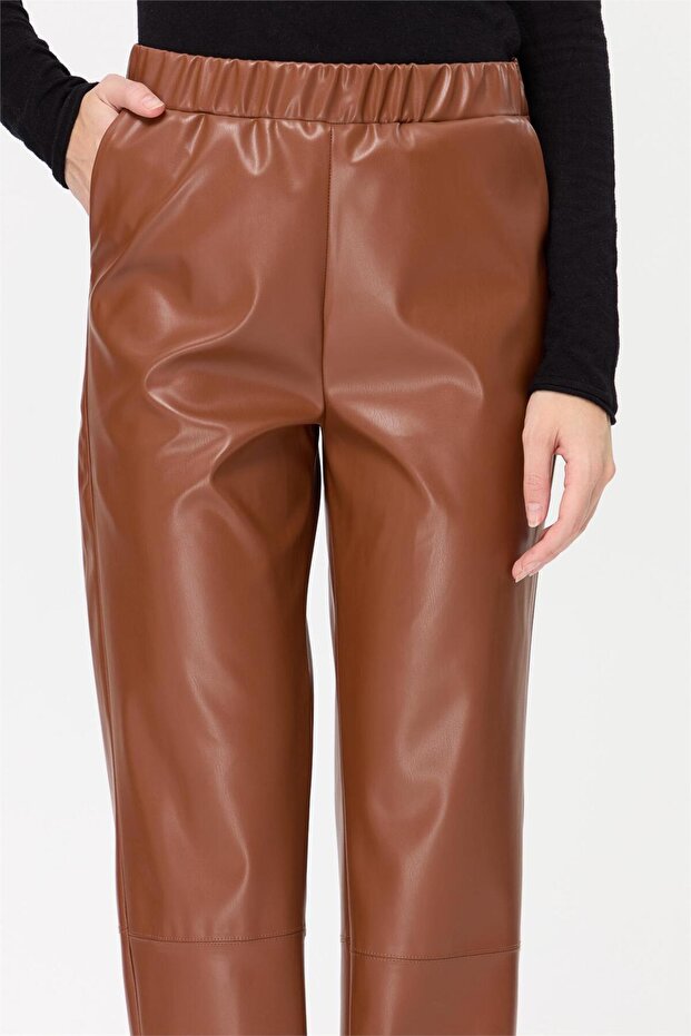 Deri Pantolon Taba - 3