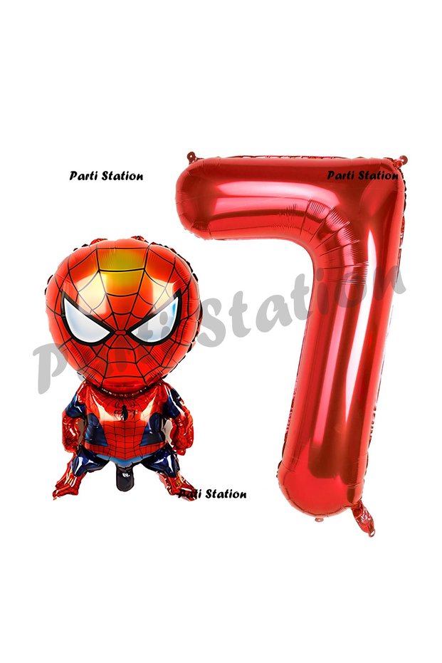 Spiderman 1 Year Old Balloon and Red Number Balloon Birthday Party Set Spiderman Balloon Set